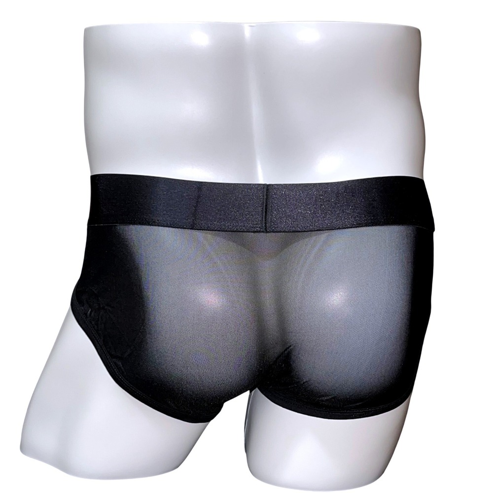 Jockmail Large (30-32) Mens Black Sheer Mesh Briefs Low Rise Underwear JM334 NEW - Picture 3 of 9